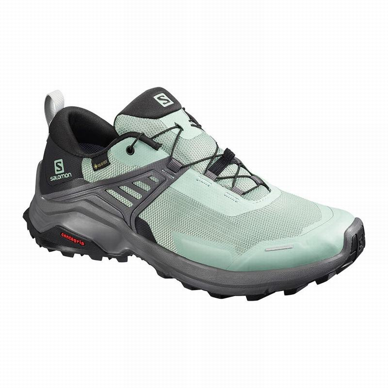 Salomon Israel X RAISE GORE-TEX - Womens Hiking Shoes - Green/Black (FWKU-05627)